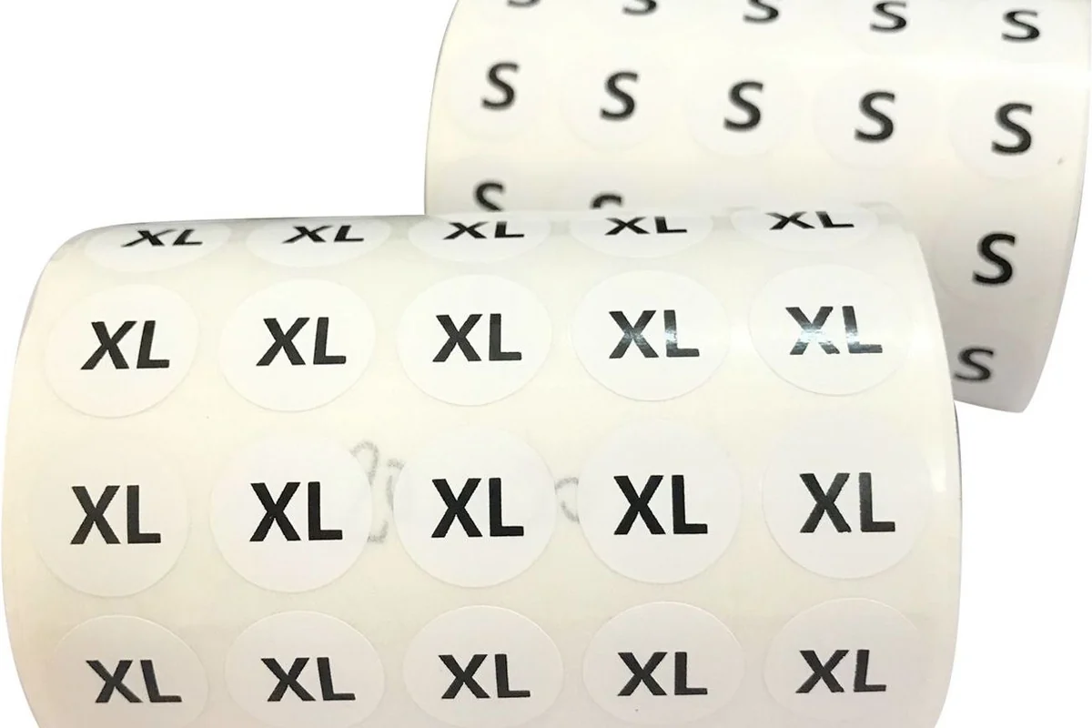 Printed letter-size stickers shown on their backing sheets.
