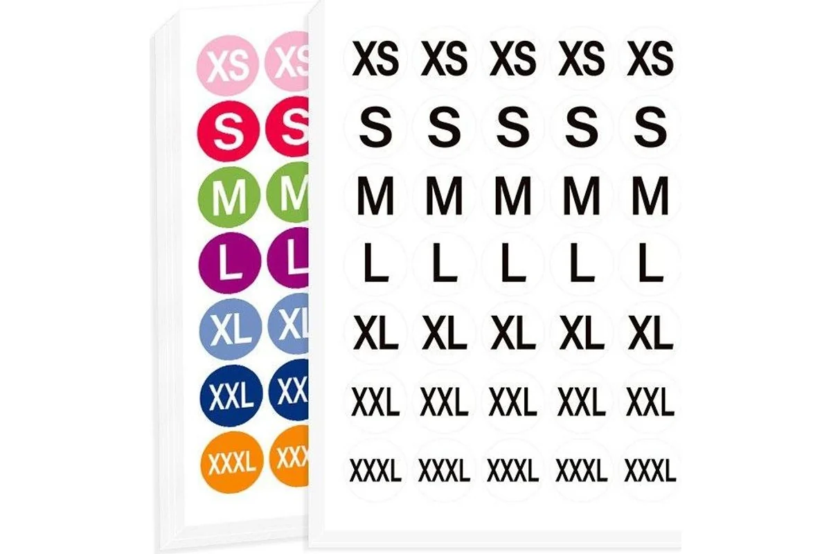 Sheets of circular and rectangular letter-size stickers.