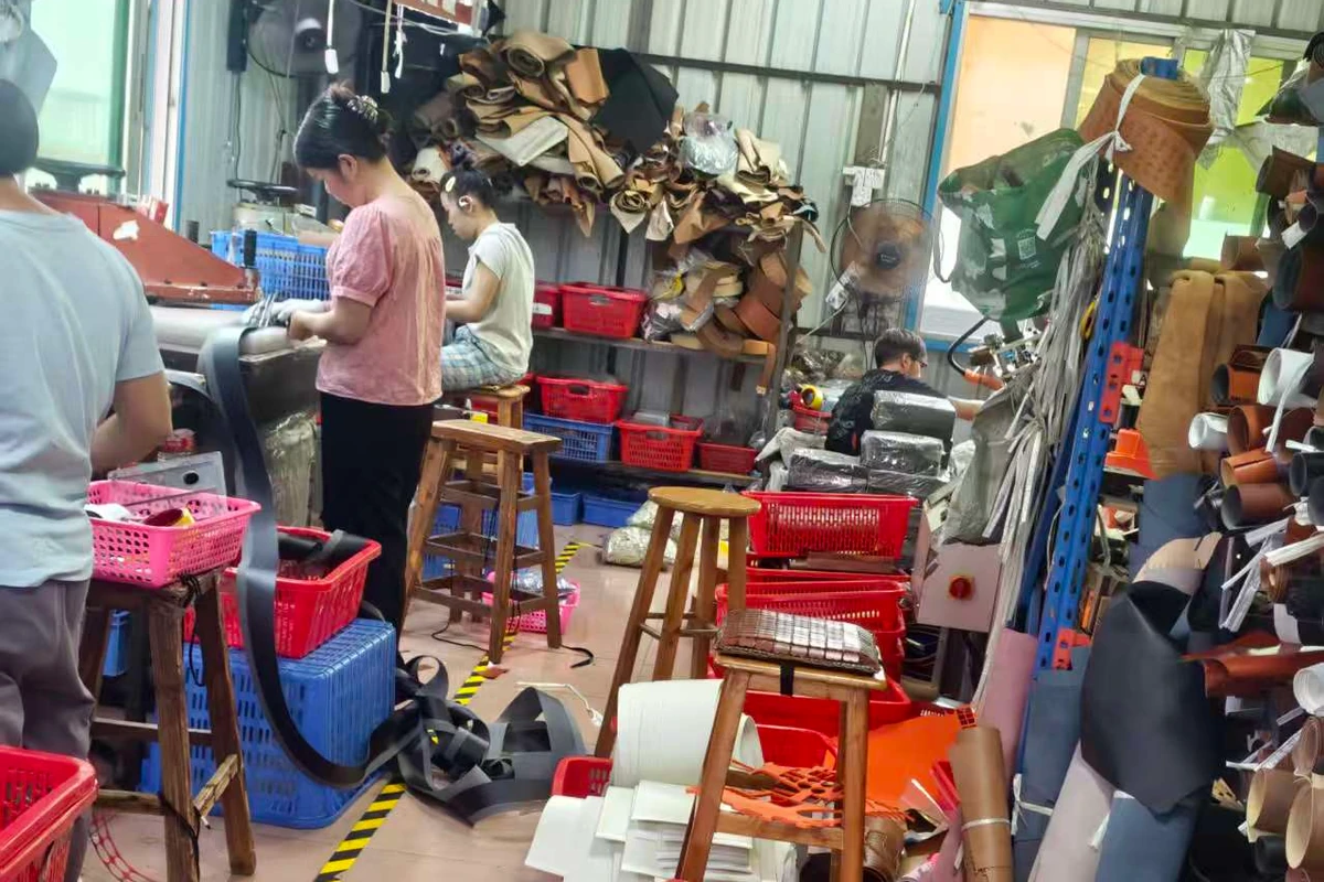 Operators at production workstations.
